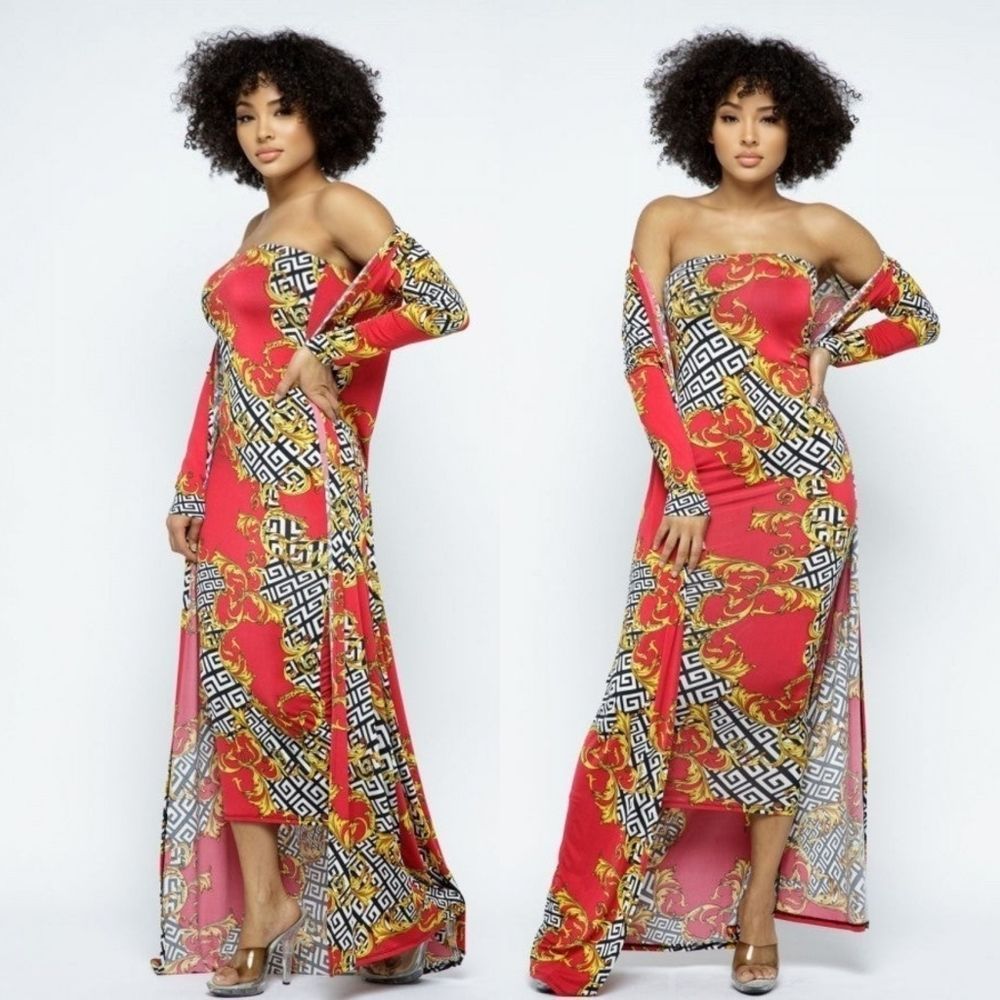 Tube Dress & Cardigan Set